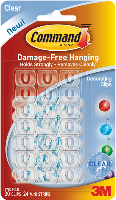 Command Clear Decorating Clips Set of 20