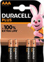 Duracell Plus AAA Batteries pk4