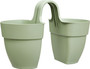 Flower Twin Planter Green