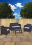 Xico Rattan Sofa Set 4 Piece Dark Grey