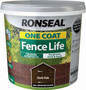Ronseal One Coat Fence Life Dark Oak 5Ltr