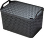 Strata Urban Store Basket And Lid Charcoal 21 Litres Capacity 29 x 30 x 43.5cm