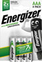 Energizer Rechargeable Battery 500 mAh (CD4) AAA