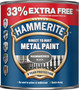 Hammerite Direct to Rust Metal Paint Hammered Black 1Ltr