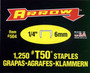 Arrow 6mm T50 Staples 