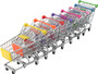 Apollo Chrome Mini Shopping Trolley Assorted Colours