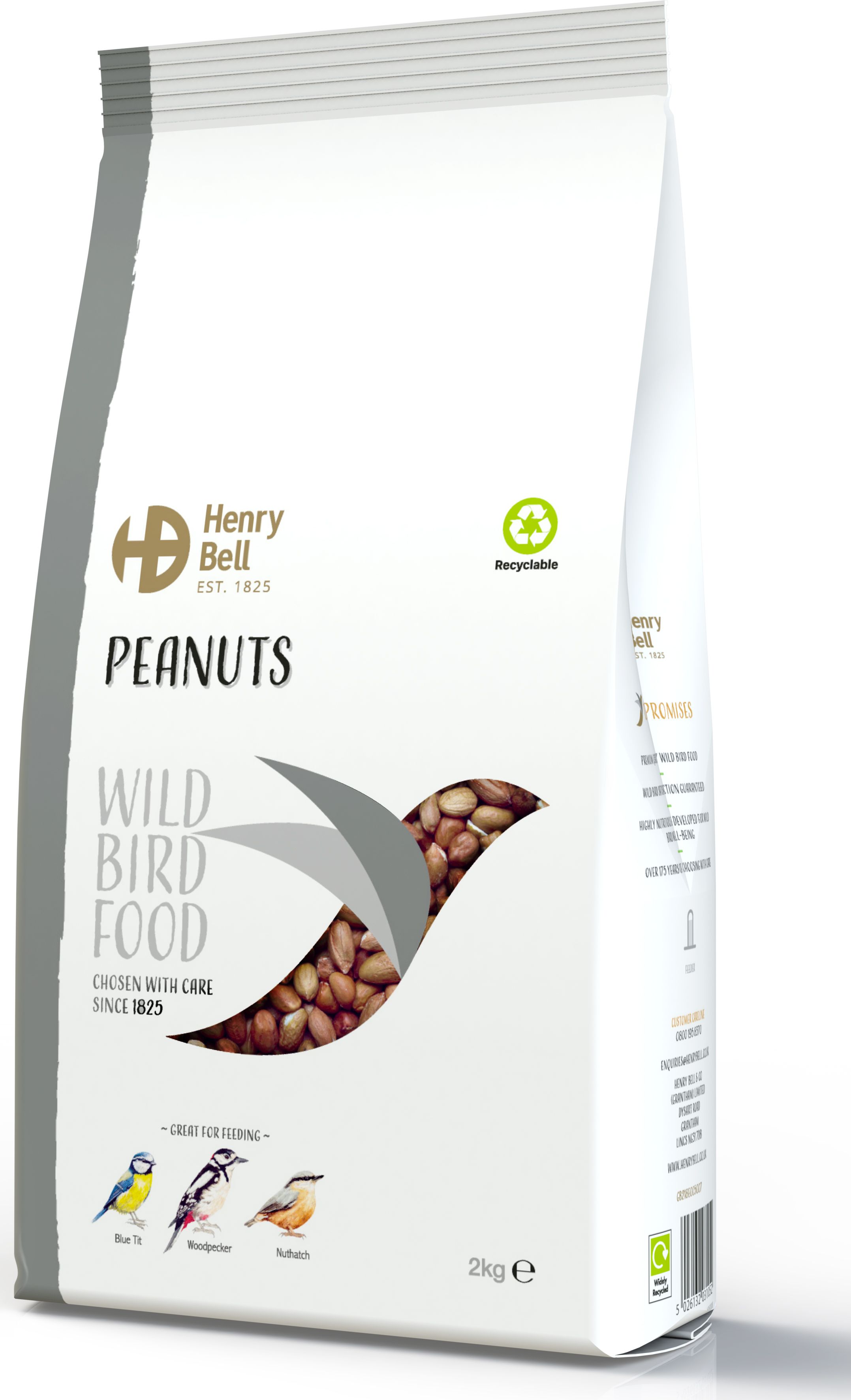 FREE Henry Bell Wild Bird Food Peanuts 2kg BAG