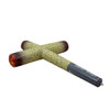 inflatable cross cone lying flat showing the gray smoke temple mouthpiece and clear valve tip
