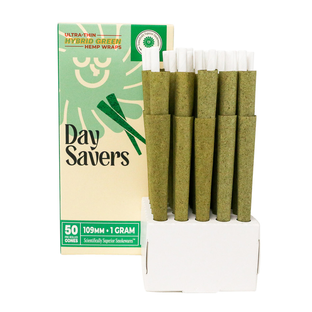 DaySavers Half Gram 1 1/4 Green Hybrid Hemp Blunt Wrap Pre Rolled