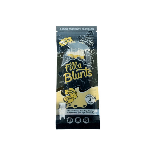 Fill-a Blunts 2 Gram Fatty Pre Rolled Hemp Wrap Blunt Tubes with Glass Filter Tips [Pack of 3]