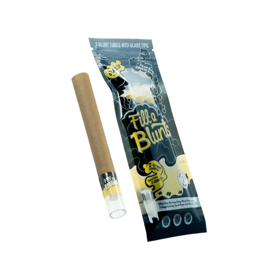  Fill-a Blunts 2 Gram Fatty Pre Rolled Hemp Wrap Blunt Tubes with Glass Filter Tips [Pack of 3] 