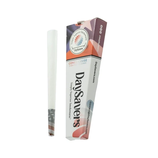  DaySavers 1 Gram King Size American Flag Pre Rolled Cones - Refined White [Pack of 3 Cones] 