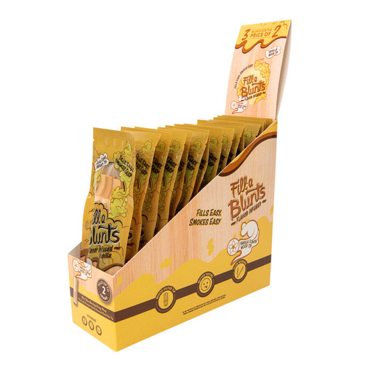 Display Box - Fill-a Blunts 2 Gram Fatty Pre Rolled Hemp Wrap Blunt Tubes with Vanilla Flavor Wood Filter Tips [15 Packs per Box, 3 Tubes per Pack]
