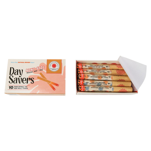 DaySavers Minis Natural Brown Artisan Pre Rolled Tubes - 10 Pack