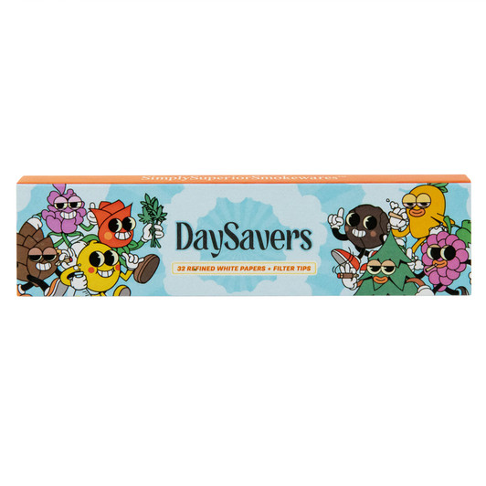 DaySavers King Size White Rolling Papers with Filter Tips [1 Pack, 32 Papers]
