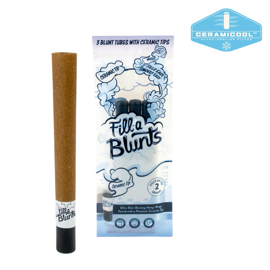 Display Box - Fill-a Blunts 2 Gram Fatty Pre-Rolled Blunt Tubes with Ceramic Filter Tips [15 Packs per Case, 3 Tubes per Pack]