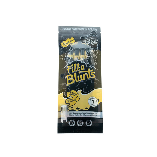 Fill-a Blunts King Size 1-Gram Pre-Rolled Blunt Tubes with Glass Filter Tips [Pack of 4 Blunt Tubes]