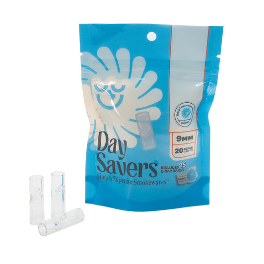 DaySavers 9mm Glass Filter Tips with Cigar Bands - [Pack of 20]