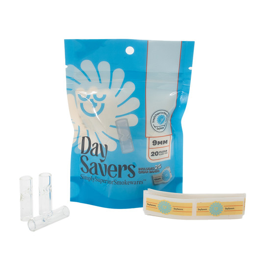 Full Case - DaySavers 9mm Glass Filter Tips with Cigar Bands - [10 Packs per Case - 20 Tips per Pack]