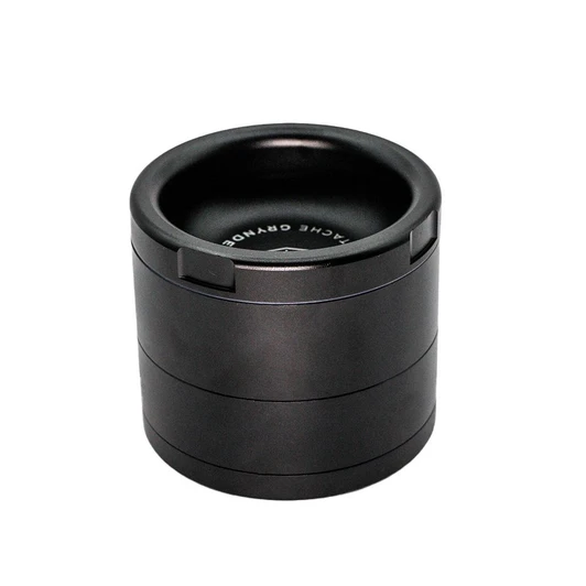  Stache Big Grinder - 4-Piece with Ash Tray - Black 