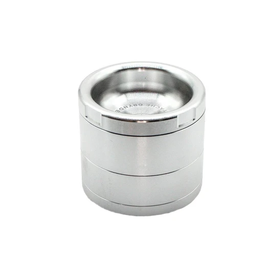  Stache Big Grinder - 4-Piece with Ash Tray - Silver 