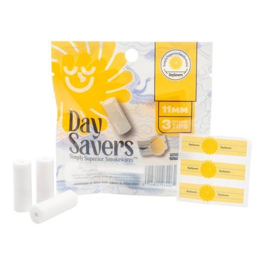 DaySavers 11mm Premium Tips Bundle (Wood, Glass, Ceramic) [3 Tips per Pack - 9 Tips Total]