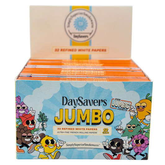 DaySavers Display Case King Size Jumbo Booklet - Rolling Papers [40 Booklets, 32 Papers per Booklet]