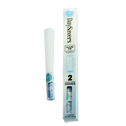 DaySavers Display Box - 1 Gram Glass Tip Cones - Refined White [50 per case]