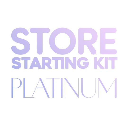 Platinum Store Starter Kit displayed on retail counter - 25 Perfect Pack Machines and 18 display boxes ready for resale