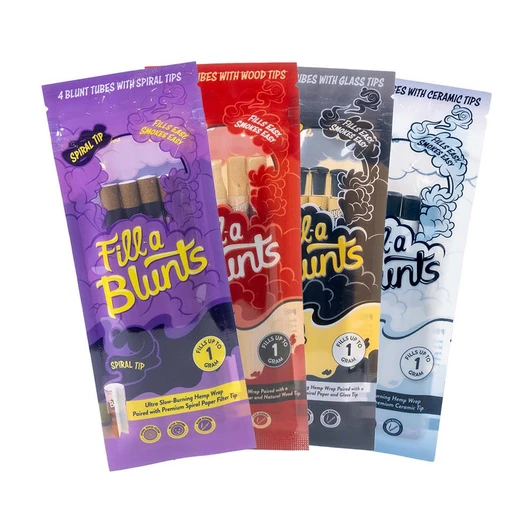 fill a blunts 1 gram premium blunt tubes bundle glass ceramic wood  and spiral tips 16 1 grams tubes 4 packs with 4 blunt tubes each