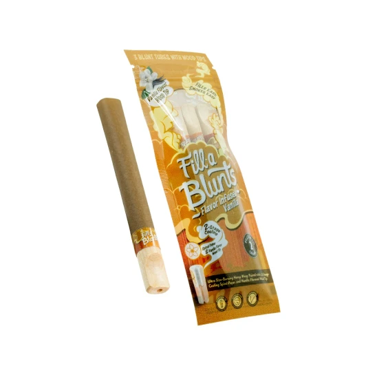 fill a blunts 2 gram fatty pre rolled hemp wrap blunt tubes with vanilla flavor wood filter tips pack of 3