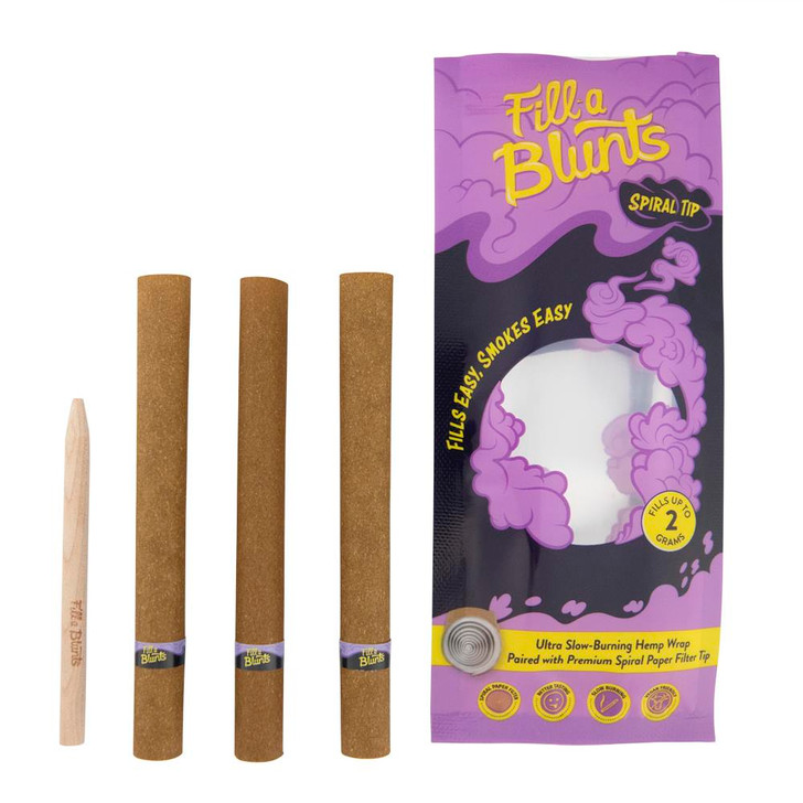 Fill-A Blunts Pre-Rolled Blunt Tubes - Spiral Tips - Pack of 3
