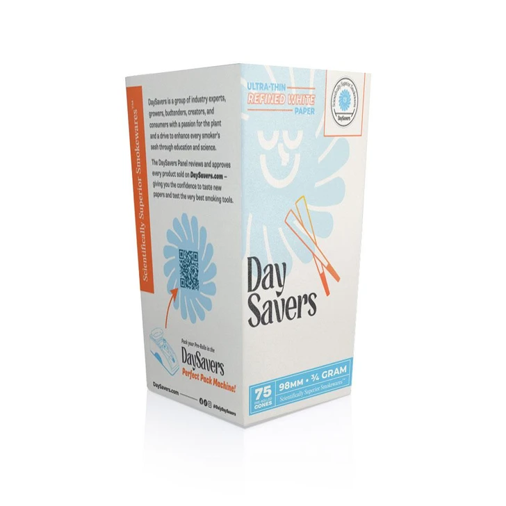  DaySavers Special 98s 3/4 Gram White Pre Rolled Cones [75 Cone Box] 