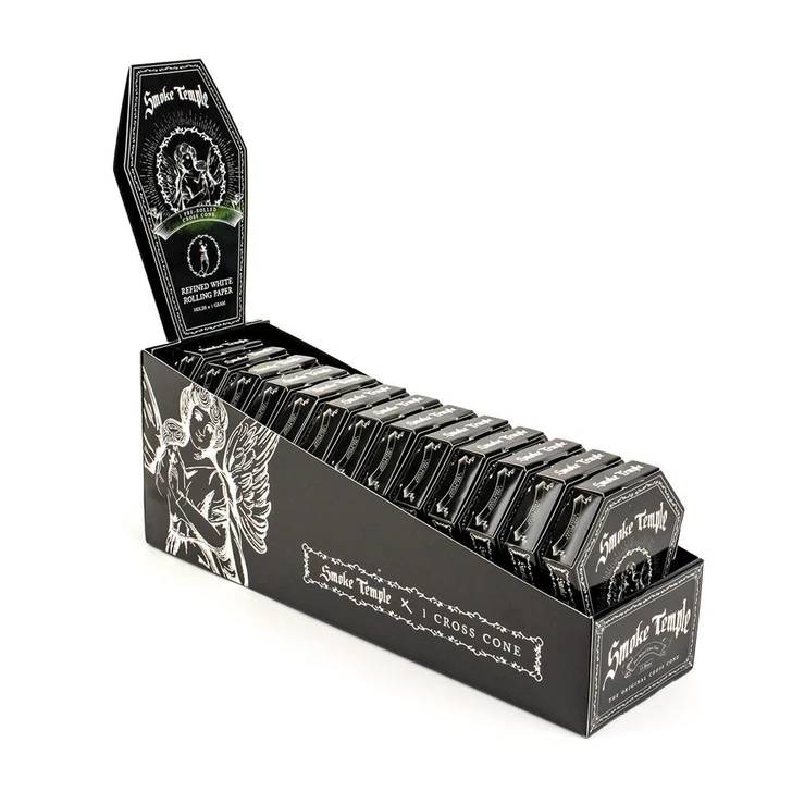 Smoke Temple Display Box - Smoke Temple 1g/84mm Cross Cone [13 Packs, 1 Mini Cross Cone per Pack] 
