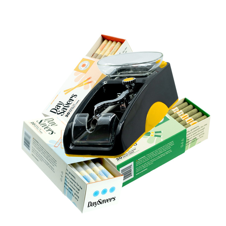 DaySavers Perfect Pack Machine and 60 Pre-Rolled Artisan Tubes Bundle