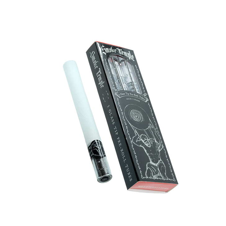 Smoke Temple 2-Gram Pre-Rolled Tubes with Glass Tip and Spiral Insert [3 Pack]
