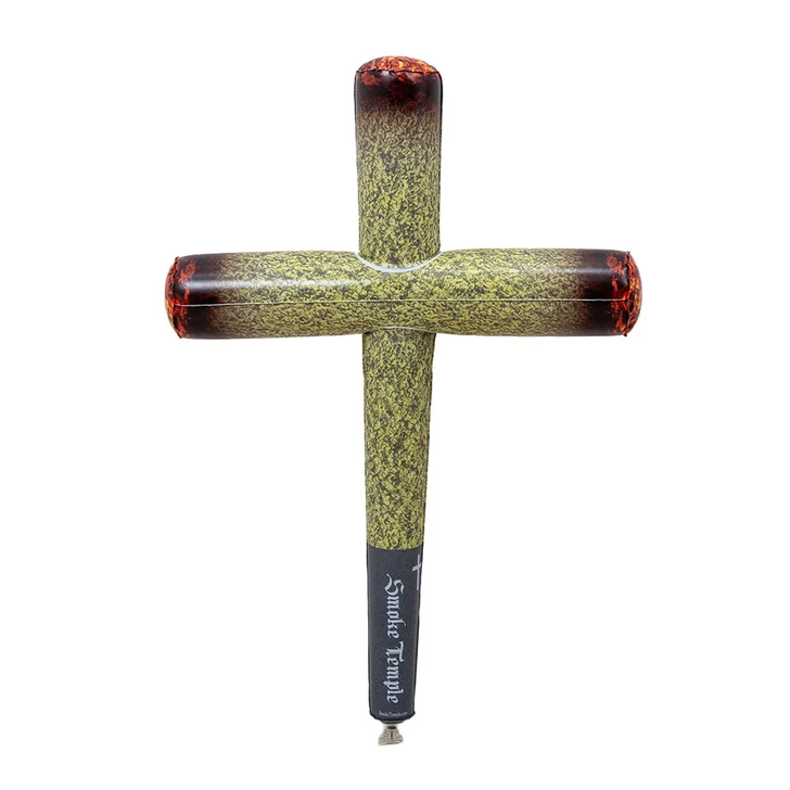 upright two foot inflatable cross cone with ember tops and a gray smoke temple handle