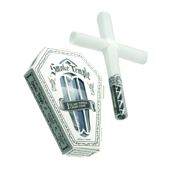 Smoke Temple Glass Tipped Cross Cone - Coffin Box [1 Cross Cone per Pack] 