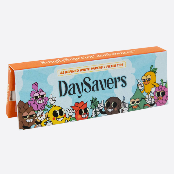 DaySavers 1 1/4 White Rolling Papers with Filter Tips [1 Pack - 32 Papers]