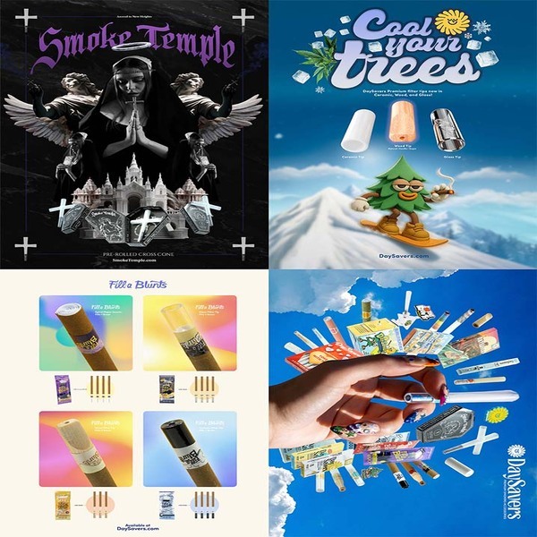 Daysavers, Smoke Temple, Fill-a Blunts and Premium Tips Flyer