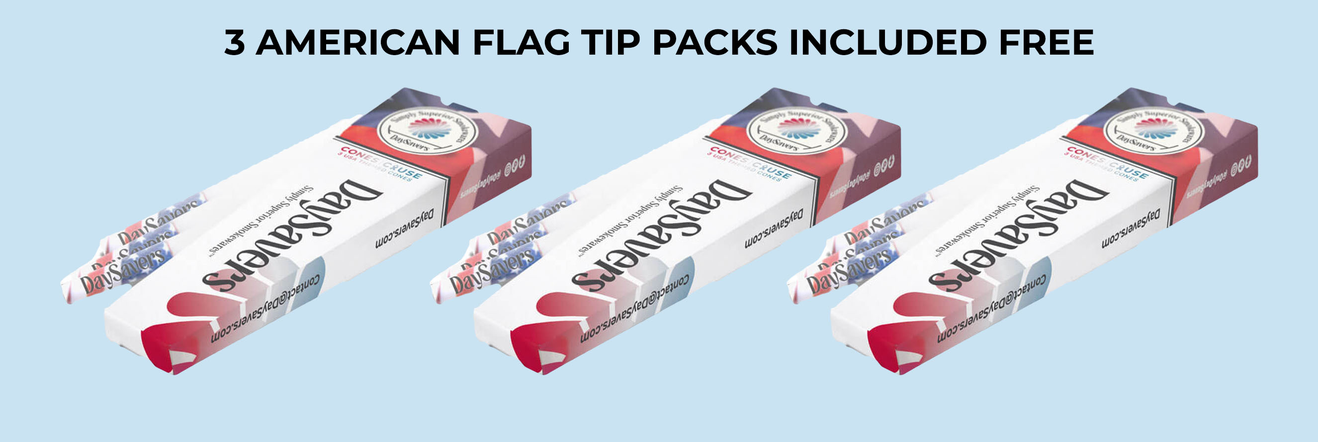 3 American Flag Tip Packs Included Free