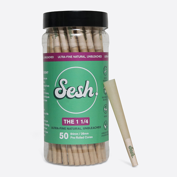 2columnbanner.jpg Sesh Natural Pre-rolled Cones - 109mm King - jar of 50
