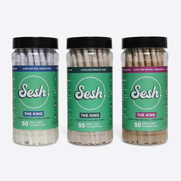 Sesh Pre-rolled Organic Hemp Paper Cones - 109mm King Size