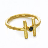  gold bar ring with spinel