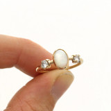 white opal wedding ring