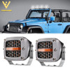 Voltage Automotive 60W High Power LED Driving Fog Light Square Honeycomb Work Light Adjustable Waterproof Universal Fit for Jeep Truck Truck SUV ATV UTV Boat, 1 Pair