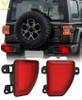LED Rear Bumper Tail Brake Stop Reverse Turn Signal Light Red Lens Compatible with Jeep Wrangler JL Gladiator JT, 1 Pair