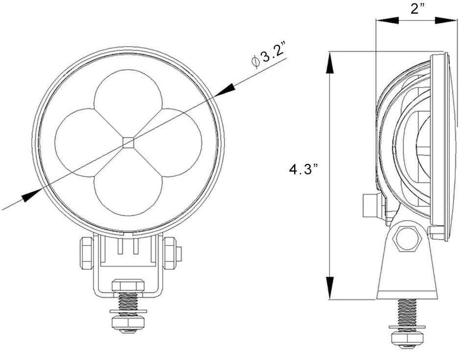 12 Volt Automotive LED Light | 3 inch round LED Driving Light | 8000K