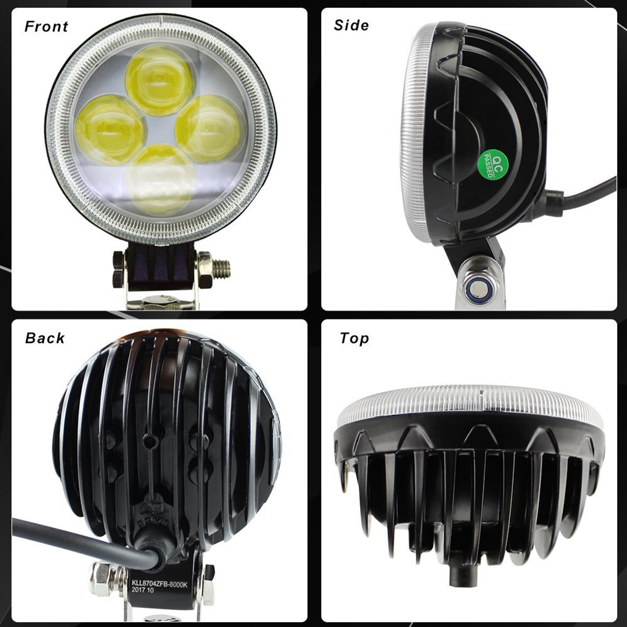 landmænd Saga Påvirke 12 Volt Automotive Fog Light | 3 inch round LED spotlight | 8000K LED spot  light | 12w Foglight | White Driving light | off road Light with wiring  harness magnetic base | 