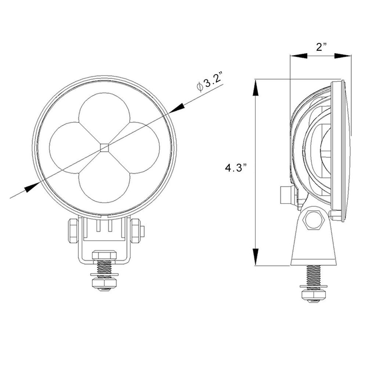 3 Inch Round Led Fog Driving Light 12w Spot Light Pod With Fisheye Lens 2 Pack